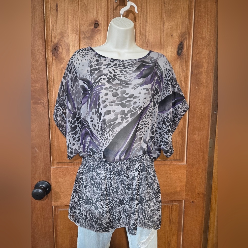 Miley Cyrus & Max Azria Black and Purple Blouse